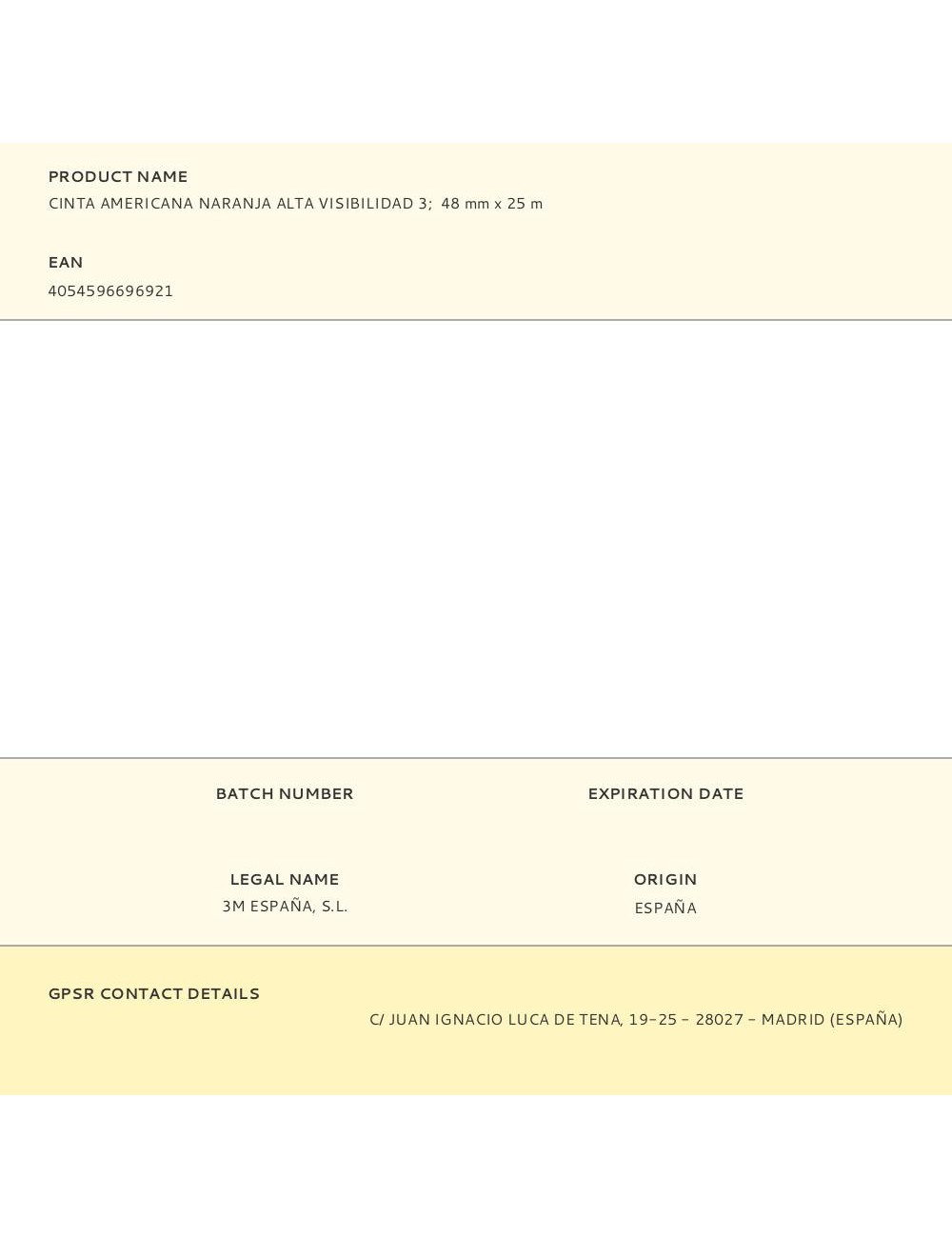 Cinta americana naranja alta visibilidad 3 48 mm x 25 m