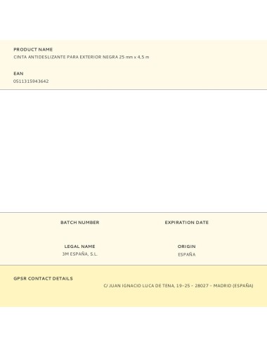 Cinta antideslizante para exterior negra 25 mm x 4,5 m
