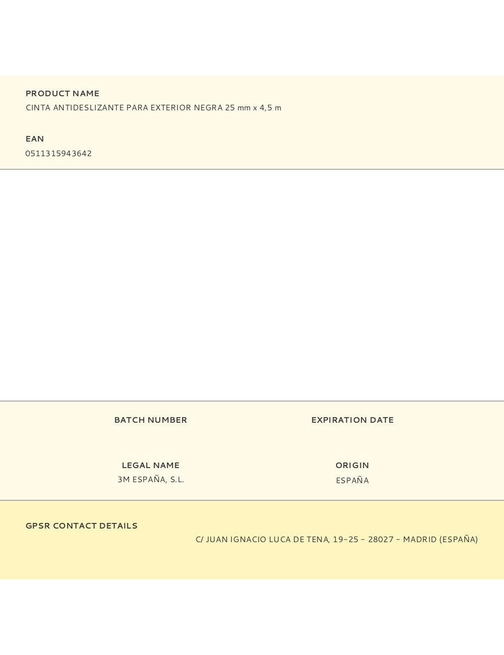 Cinta antideslizante para exterior negra 25 mm x 4,5 m