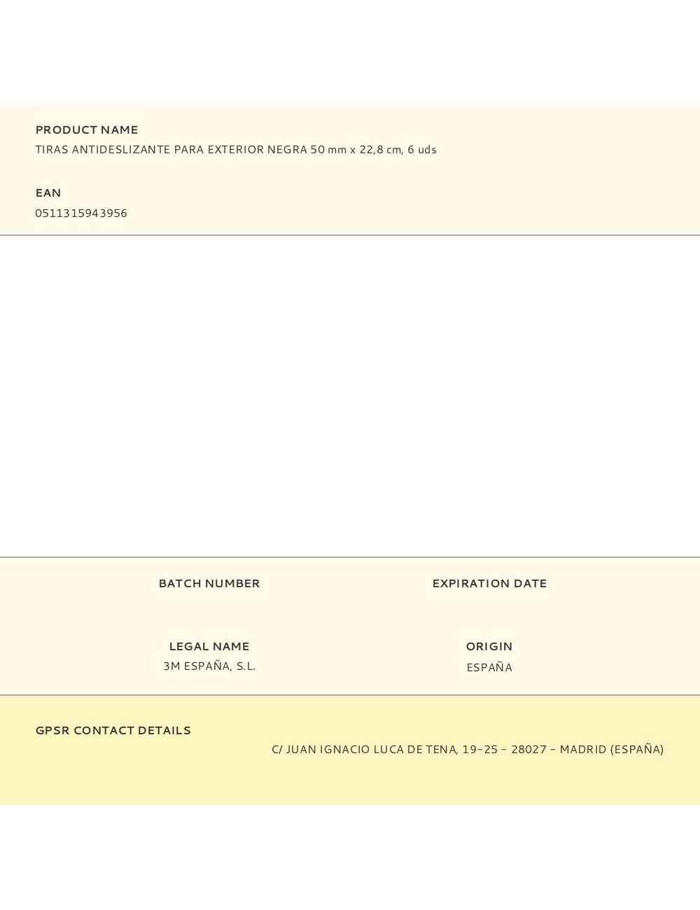 Tiras antideslizante para exterior negra 50 mm x 22,8 cm, 6 uds