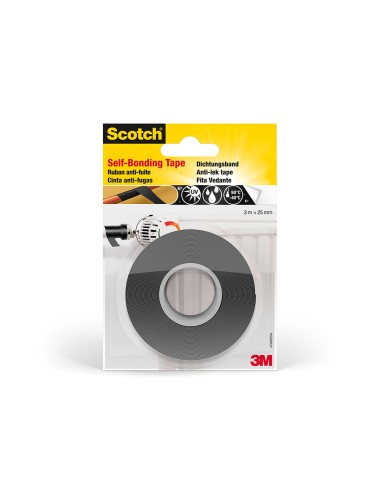 Cinta autosellante para reparaciones negra 25 mm x 3 m