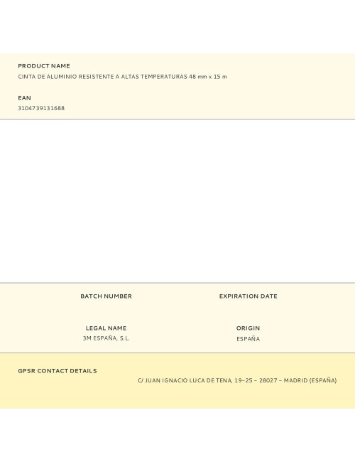 Cinta de aluminio resistente a altas temperaturas 48 mm x 15 m