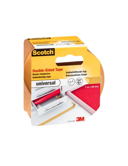 Cinta doble cara universal blanca 50 mm x 7 m