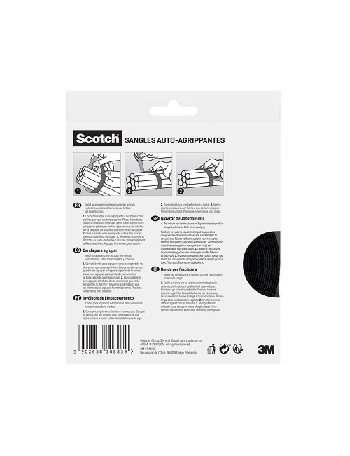 Tira para agrupar a medida negro 38,1 mm x 9,1 m