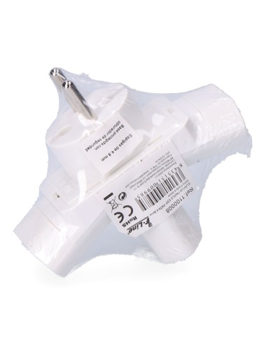 Clavija triple esp. pata 4,8 mm. (retractilado)