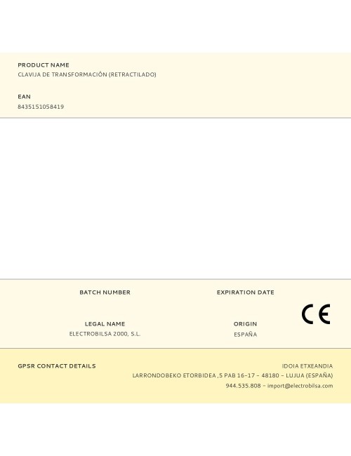 Clavija de transformación (retractilado)