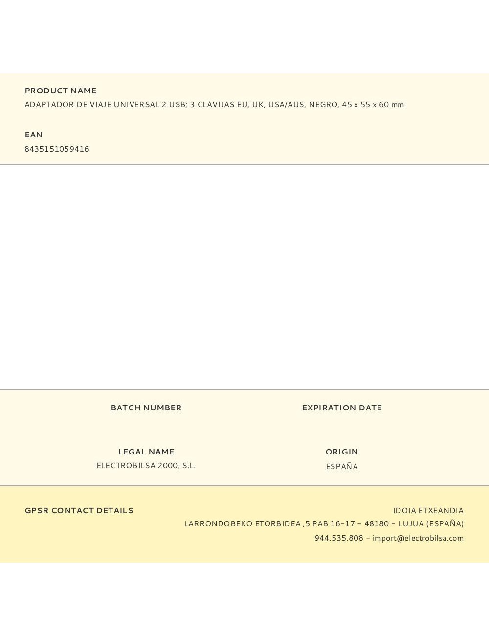 Adaptador de viaje universal 2 usb 3 clavijas eu, uk, usa/aus, negro, 45 x 55 x 60 mm