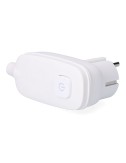 Clavija con t/t (schuko) + interruptor luminoso 16 a 250 v, blanca, 95 x 40 x 70 mm (retractilado)