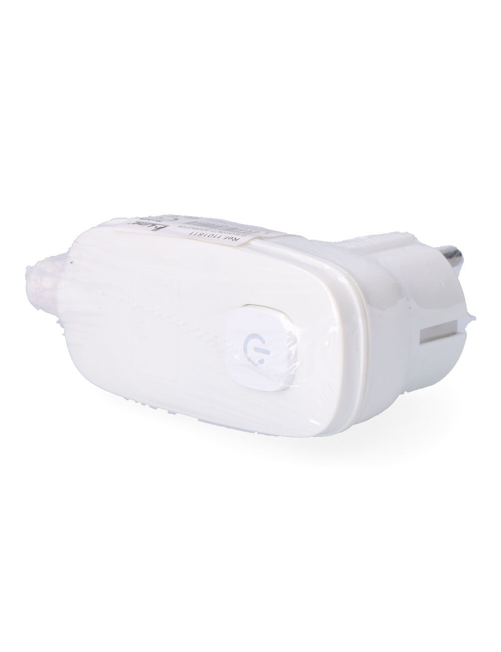 Clavija con t/t (schuko) + interruptor luminoso 16 a 250 v, blanca, 95 x 40 x 70 mm (retractilado)