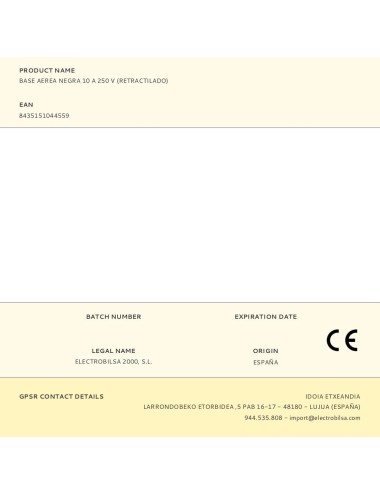 Base aerea negra 10 a 250 v (retractilado)