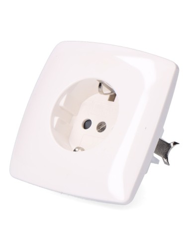 Base t/t empotrar lisa tipo schuko 10/16 a 250 v, blanca (retractilado)