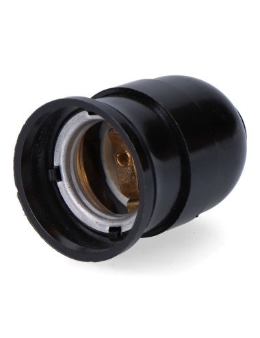 Portalámparas baquelita interior cerámico e27, 4 a 230 v, negro, ø43 x 65 mm (retractilado)