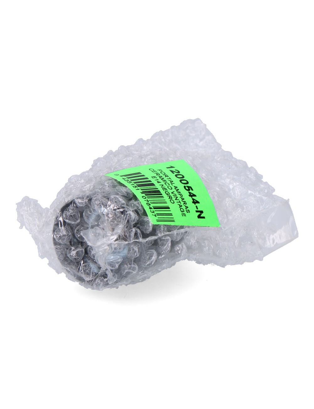 Portalámparas cerámico vintage e14, 60 w 250 v, negro, ø35 x 60 mm (retractilado)