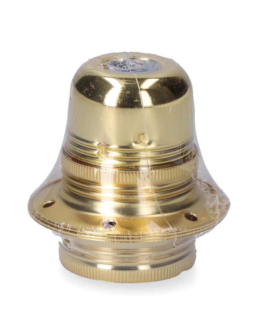 Portalámparas e27 metálico, 100 w 250 v, dorado, ø60 x 40 mm (retractilado)