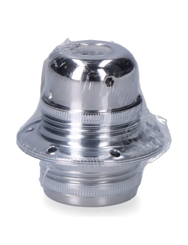 Portalámparas e27 metálico, 100 w 250 v, plata, ø60 x 40 mm (retractilado)