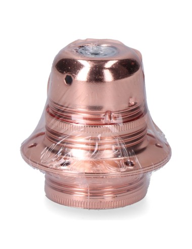 Portalámparas e27 metálico, 100 w 250 v, rosado, ø60 x 40 mm (retractilado)