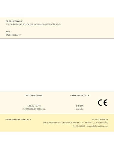 Portalámparas rosca e27, latonado (retractilado)