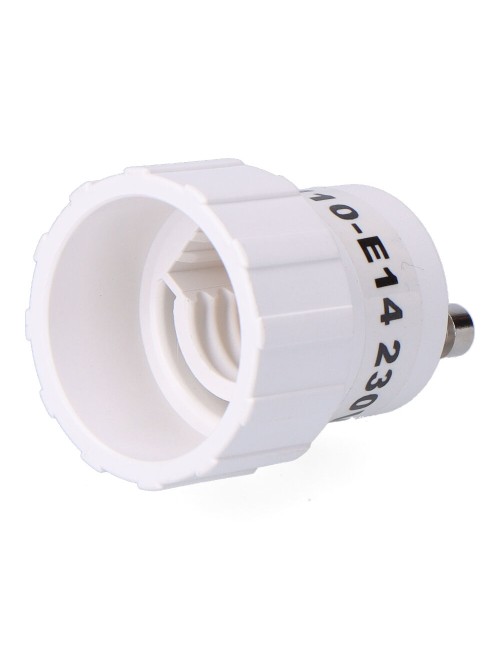 Convertidor de gu10 a e14, 2 a 230 v, blanco, ø29 x 40 mm (retractilado)