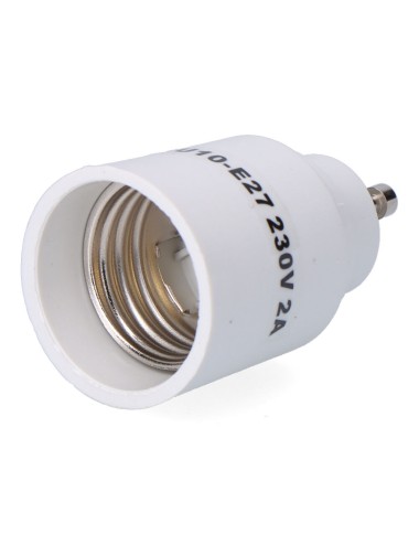 Convertidor de gu10 a e27, 2 a 230 v, blanco, ø35 x 58 mm (retractilado)