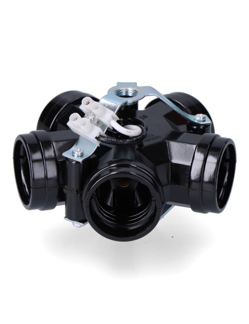 Portalámparas múltiple, 5 portalámparas e27, m10, 4 a 250 v, negro (retractilado)