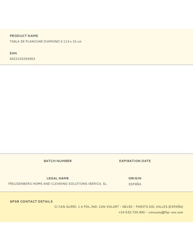 Tabla de planchar diamond s 114 x 33 cm