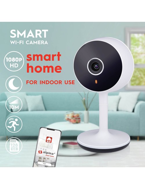 Cámara fija para interior smart, wifi, 230 v, 1080 p hd, micro sd, 5,4 x 5 x 10,6 cm