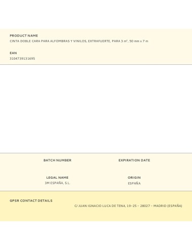 Cinta doble cara extrafuerte para alfombras y vinilos 50 mm x 7 m