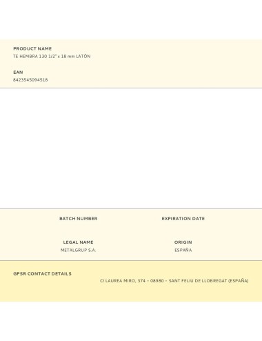 Te hembra 130 1/2" x 18 mm latón