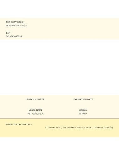 Te h-h-h 3/4" latón