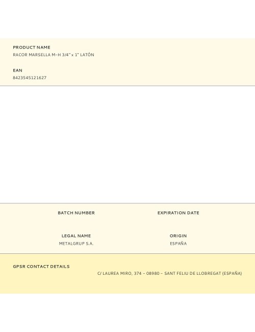 Racor marsella m-h 3/4" x 1" latón