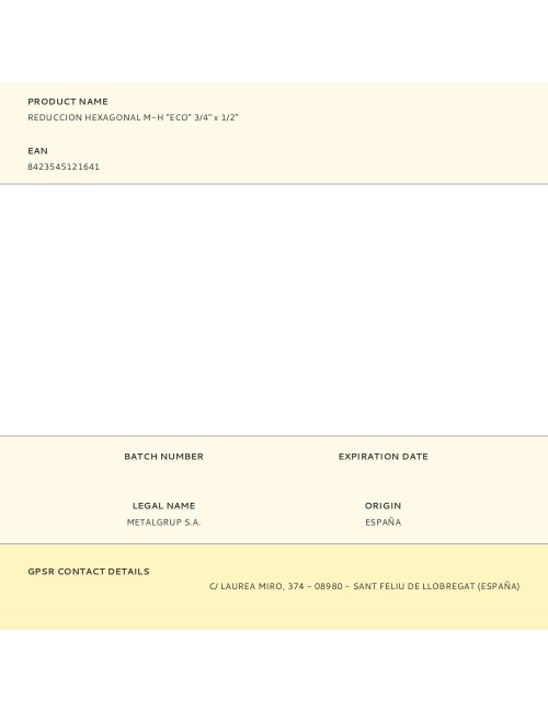 Reduccion hexagonal m-h "eco" 3/4" x 1/2"