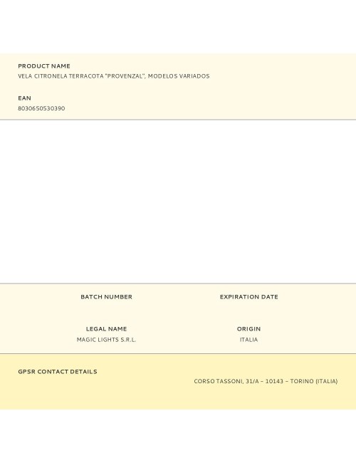 Vela citronela terracota "provenzal", modelos variados