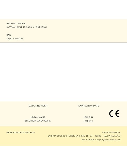 Clavija triple 10 a 25o v (a granel)