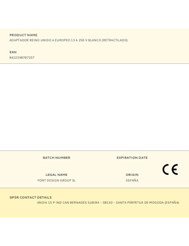 Adaptador reino unido a europeo 13 a 250 v blanco (retractilado)