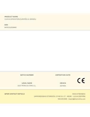 Clavija apadatora europea (a granel)