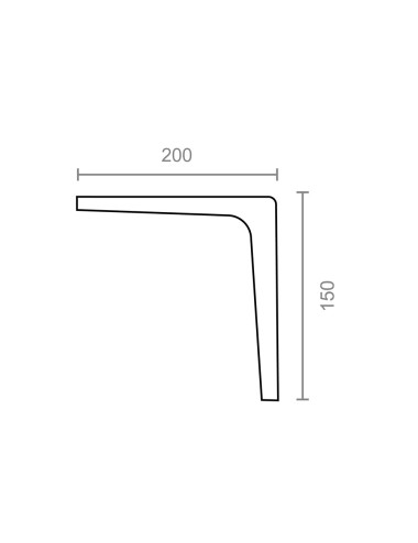 Escuadra clasica plm01 blanca 200 x 150 mm