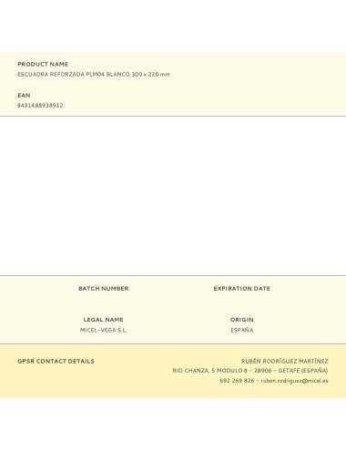 Escuadra reforzada plm04 blanco 300 x 220 mm