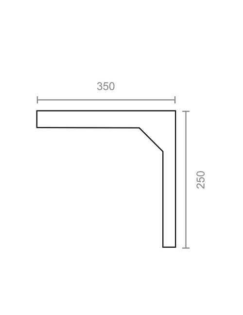 Escuadra super plm03 blanca 350 x 250 mm