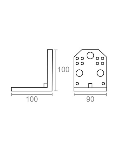 Ángulo pesante an17 zincado 100 x 100 x 90 mm