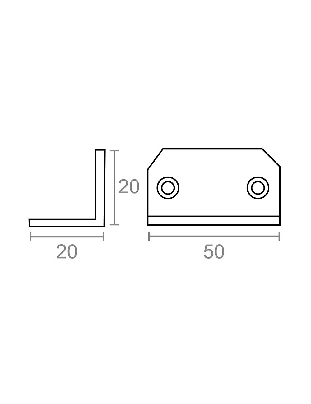 Angulo refuerzo an06 zincado 20 x 20 x 50 mm