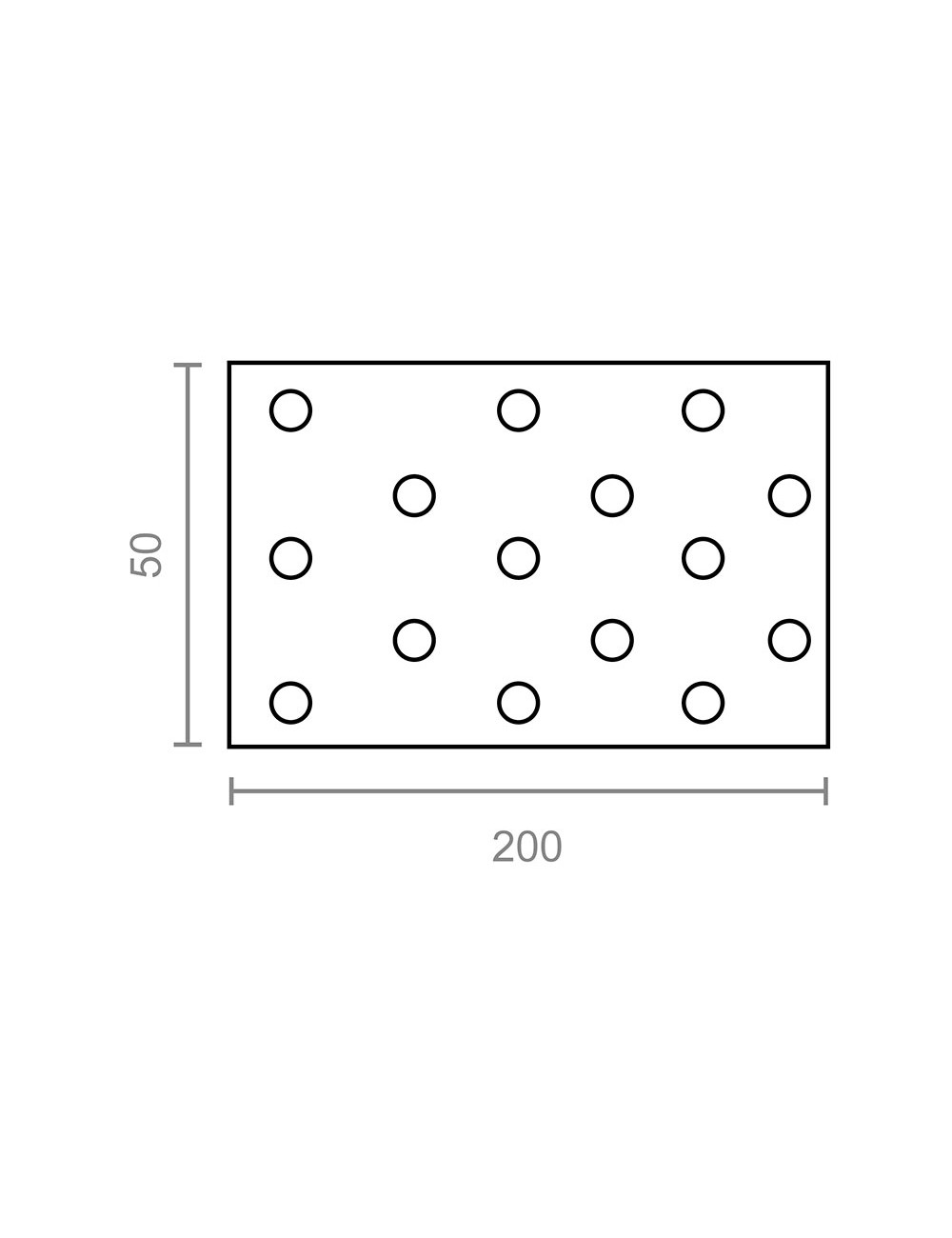Placa pesante plc09 zincado 200 x 50 mm
