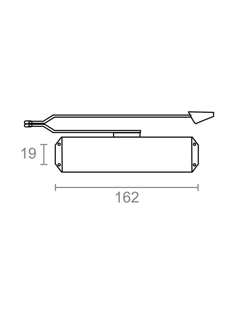 Cierrapuertas sin retenedor mc01-s plata