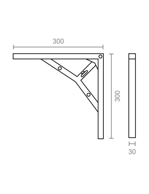 Escuadra 3 posiciones plm06 cromo brillo 300 x 300 mm