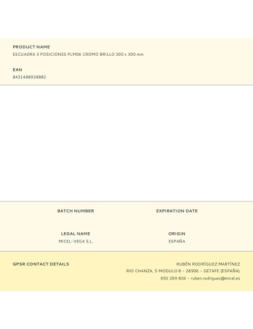 Escuadra 3 posiciones plm06 cromo brillo 300 x 300 mm