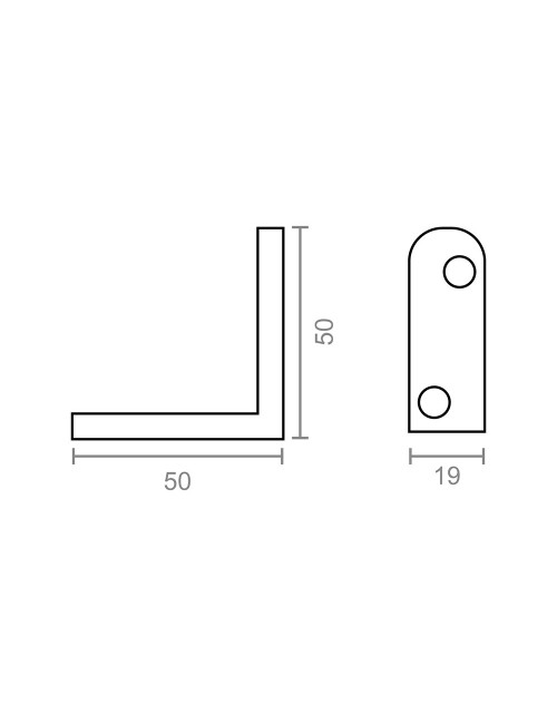Angulo refuerzo an01 bicromatado 50 x 50 x 19 mm