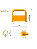 BARRERA PROTECCIÓN BARP6075NJ C/CHAPA ANTIGOLPES - NEGRO/AMARILLO Ø76mm