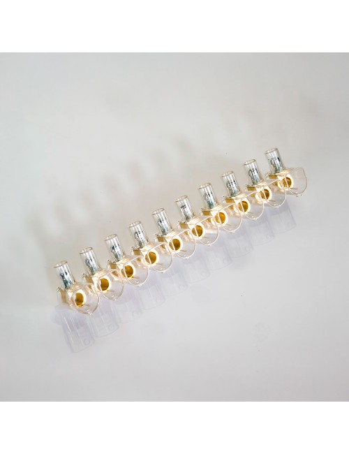 Regleta ciega transparente 10 polos 6 mm