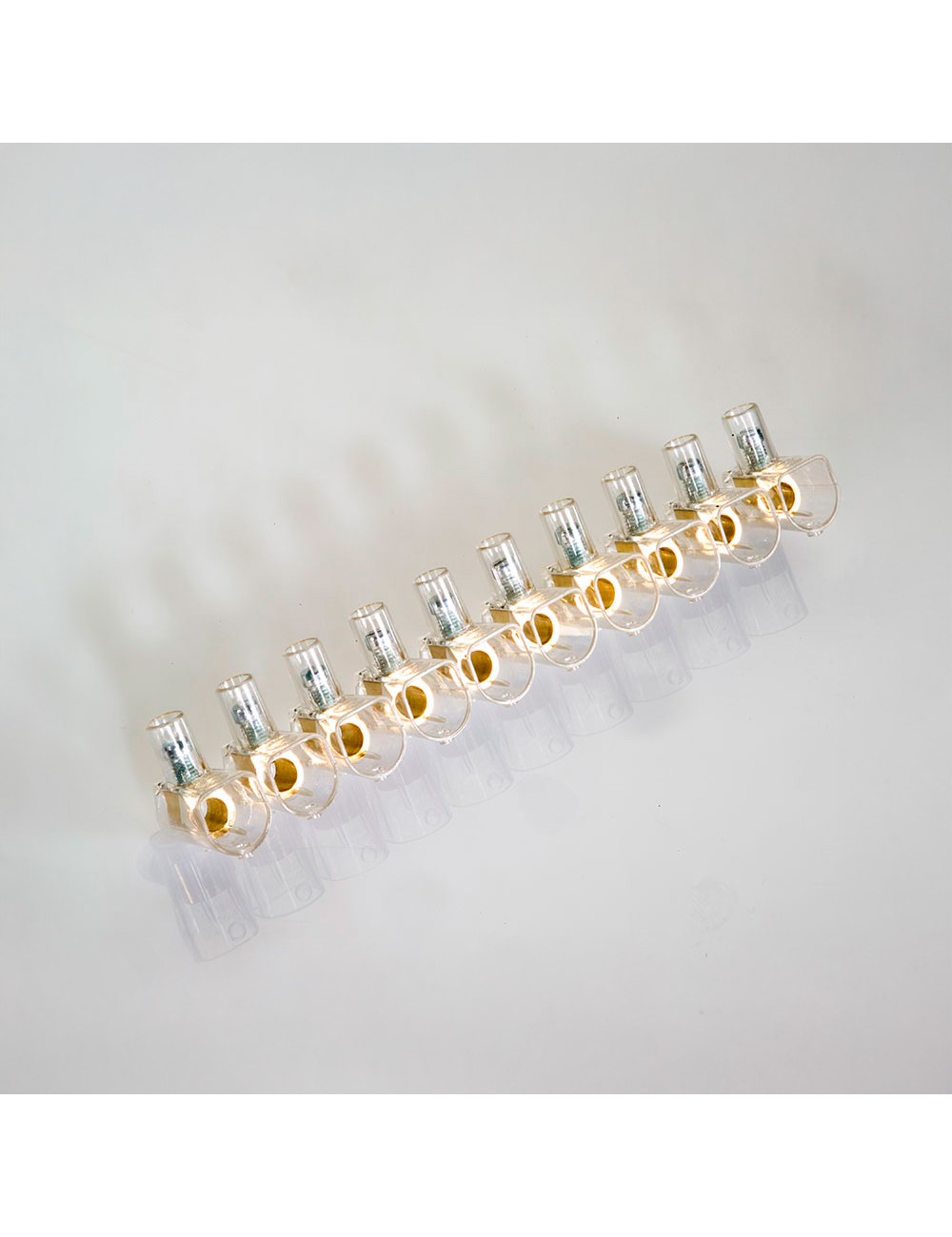 Regleta ciega transparente 10 polos 16 mm