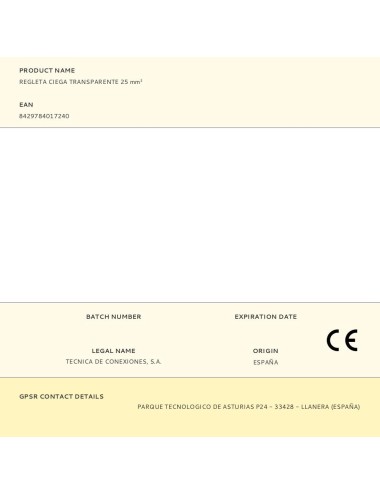 Regleta ciega transparente 25 mm