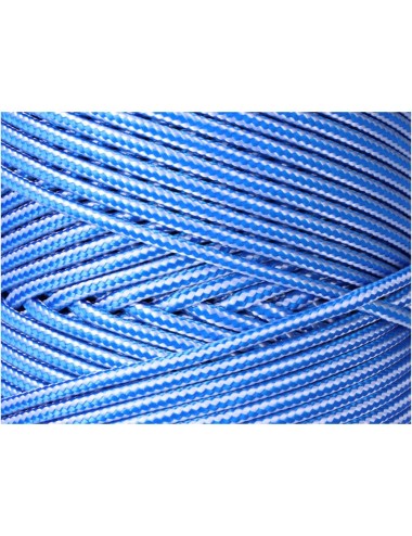 Cordón trenzado polipropileno azul / blanco, calibre 5 mm x 200 m